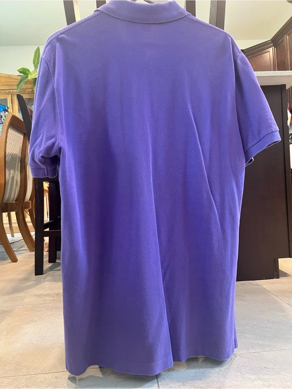 Ralph Lauren Classic Fit Polo Shirt Purple Green Pony Large Men's Short Sleeve